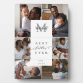 Beste vader ooit Vaderdag 6 foto monogram Fotoplaat (voorkant)