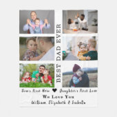 Beste vader ooit Vaderdag 6 Photo Collage familie Fleece Deken (Voorkant)