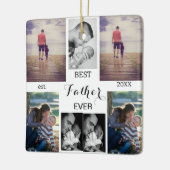 "Beste vader ooit | Vaderdag 7-fotocollage Keramisch Ornament (Links)