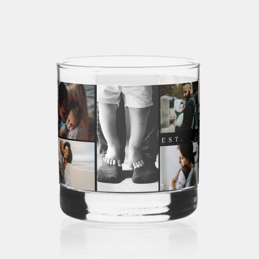 Beste vader ooit | Vaderdag 8 Foto-collage Whisky Glas (Voorkant)