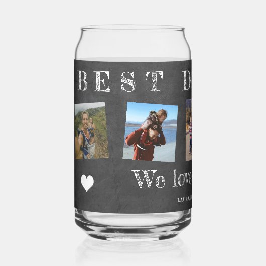 Beste vader ooit Vaderdag aangepaste fotocollage Blikvorm Glas (Voorkant)