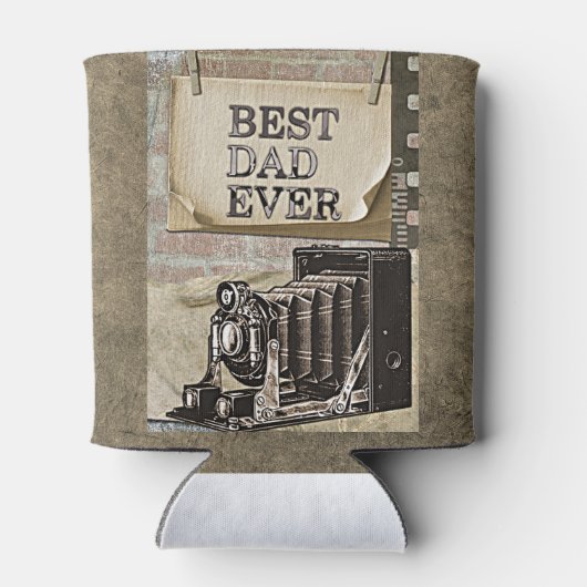 Beste vader ooit Vaderdag Antiek Blikjeskoeler (Achterkant)