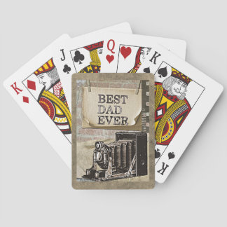 Beste vader ooit Vaderdag Antiek Pokerkaarten