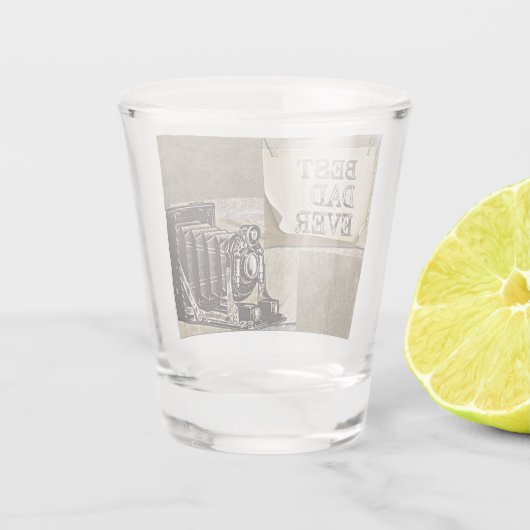 Beste vader ooit  Vaderdag Antiek Shot Glas (Achterkant)