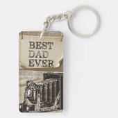 Beste vader ooit  Vaderdag Antiek Sleutelhanger (achterkant)