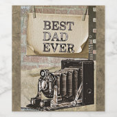 Beste vader ooit Vaderdag Antiek Wijn Etiket (Enkel label)