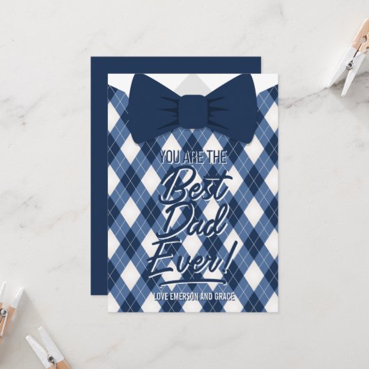 Beste vader ooit Vaderdag Birthday Kaart (Voorkant / Achterkant in situ)