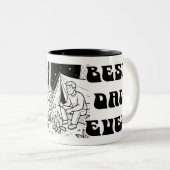 Beste vader ooit Vaderdag Black Typo Tweekleurige Koffiemok (Voorkant rechts)