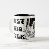 Beste vader ooit Vaderdag Black Typo Tweekleurige Koffiemok (Voorkant links)