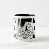 Beste vader ooit Vaderdag Black Typo Tweekleurige Koffiemok (Center)