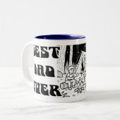 Beste vader ooit Vaderdag Black Typo Tweekleurige Koffiemok (Voorkant links)