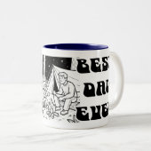 Beste vader ooit Vaderdag Black Typo Tweekleurige Koffiemok (Voorkant rechts)