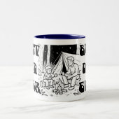 Beste vader ooit Vaderdag Black Typo Tweekleurige Koffiemok (Center)