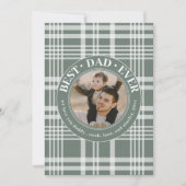 Beste vader ooit Vaderdag Buffalo Plaid Foto Feestdagenkaart (Voorkant)