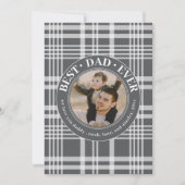 Beste vader ooit Vaderdag Buffalo Plaid Foto Feestdagenkaart (Voorkant)