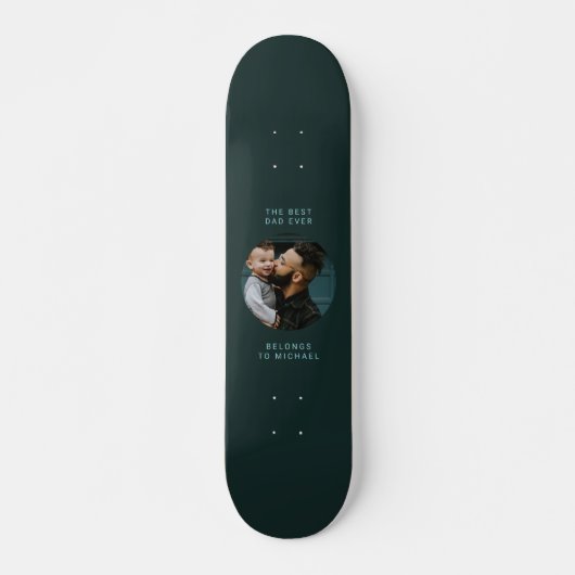 Beste vader ooit Vaderdag | Cool Green Persoonlijk Skateboard (Voorkant)