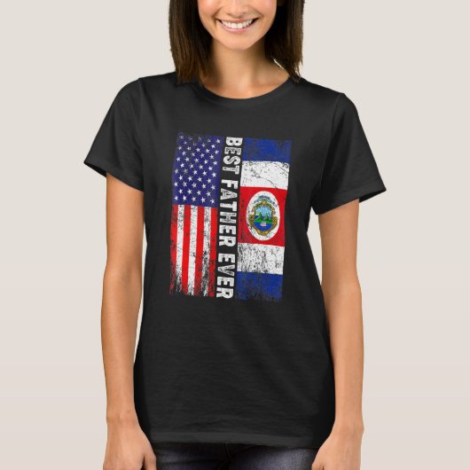 Beste vader ooit Vaderdag Costa Rica Vlag T-shirt (Voorkant)