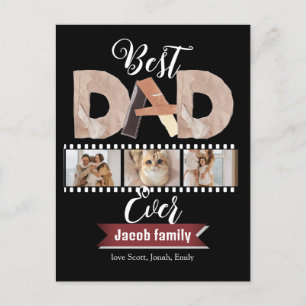 Beste vader ooit, Vaderdag drie Foto Collage Feestdagenkaart