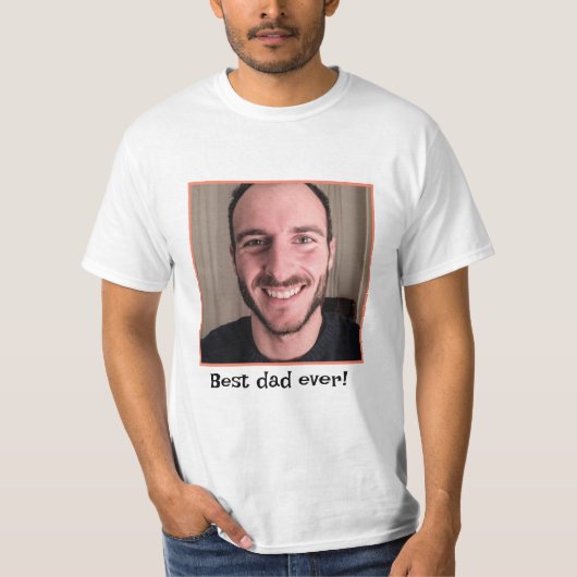 Beste vader ooit! Vaderdag Familie fotocollage T-shirt (Voorkant)