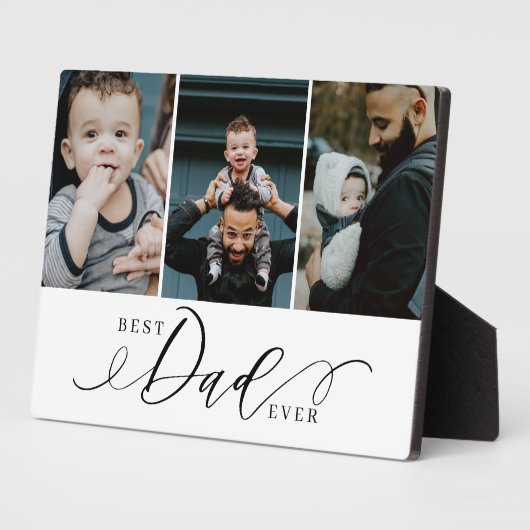 Beste vader ooit | Vaderdag Foto-collage Plaque Fotoplaat (Zijkant)