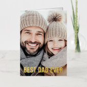 Beste vader ooit vaderdag foto moderne echte folie folie wenskaart (Voorkant)