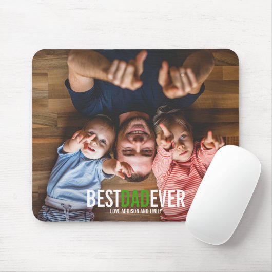 Beste vader ooit Vaderdag Foto Mousepad Muismat (Met muis)