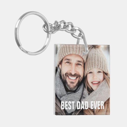 Beste vader ooit vaderdag foto sleutelhanger (Voorkant Links)