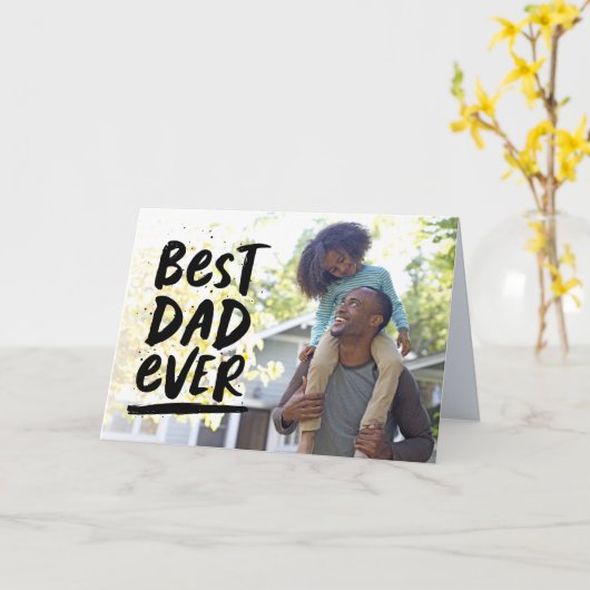 Beste vader ooit Vaderdag-fotokaart Kaart (Gele Bloem)