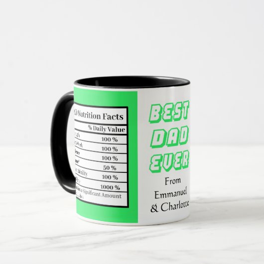 Beste vader ooit | Vaderdag Funny Attributes Green Mok (Voorkant links)