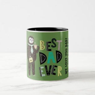 BESTE VADER OOIT Vaderdag Gepersonaliseerd Aangepa Tweekleurige Koffiemok