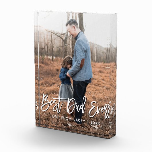 Beste vader ooit Vaderdag gepersonaliseerd Fotoblokken (Rechts)