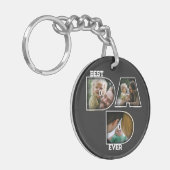 Beste vader ooit Vaderdag Gift 3 Foto Cutout Sleutelhanger (Voorkant Links)