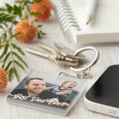 Beste vader ooit Vaderdag Gift Custom Foto Sleutelhanger (Voorkant Rechts)