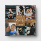 Beste Vader Ooit Vaderdag Gift Foto Woodgrain Fotoplaat (Voorkant)