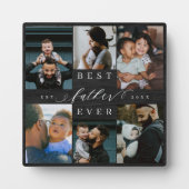 Beste Vader Ooit Vaderdag Gift Foto Woodgrain Fotoplaat (Voorkant)