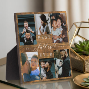 Beste Vader Ooit Vaderdag Gift Foto Woodgrain Fotoplaat