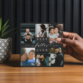 Beste Vader Ooit Vaderdag Gift Foto Woodgrain Fotoplaat