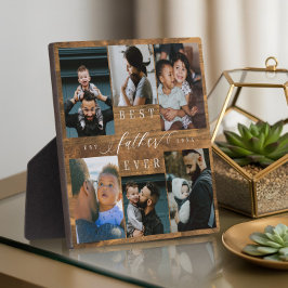 Beste Vader Ooit Vaderdag Gift Foto Woodgrain Fotoplaat