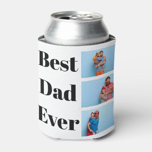 Beste vader ooit Vaderdag Gift Photo Collage Blikjeskoeler (Blikje Voorkant)