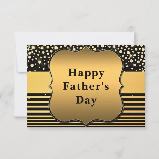 Beste Vader Ooit Vaderdag Kaart Zwart Goud Glitter (Voorkant)
