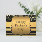 Beste Vader Ooit Vaderdag Kaart Zwart Goud Glitter (Staand voorkant)