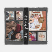 Beste vader ooit Vaderdag Multi foto Grey Fleece Deken (Voorkant (Horizontaal))