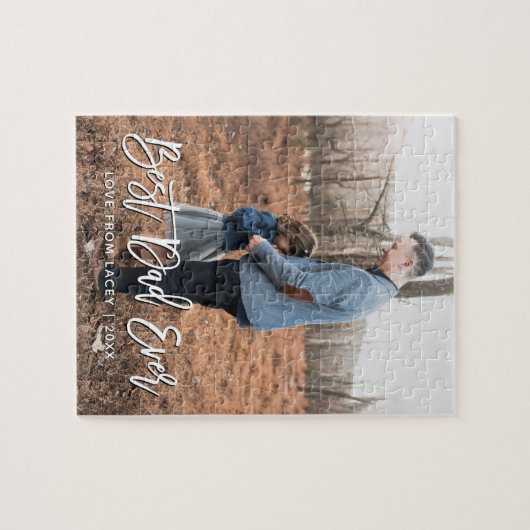 Beste vader ooit Vaderdag Persoonlijke foto Legpuzzel (Horizontaal)