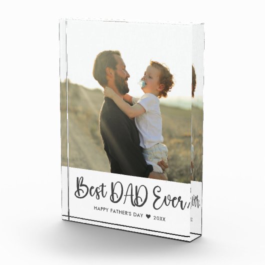 Beste vader ooit Vaderdag Simple Photo Block Fotoblokken (Rechts)