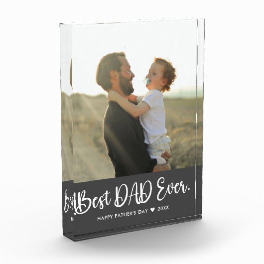 Beste vader ooit Vaderdag Simple Photo Block Fotoblokken (Links)