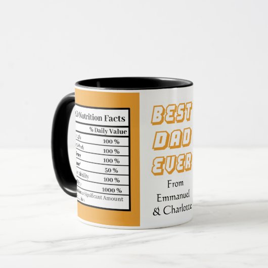 Beste vader ooit Vaderdag Sinaasappel Grappig Cade Mok (Voorkant links)