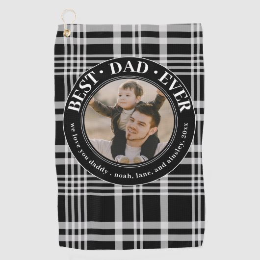 Beste vader ooit Vaderdag speelde aangepaste foto Golfhanddoek (Voorkant)