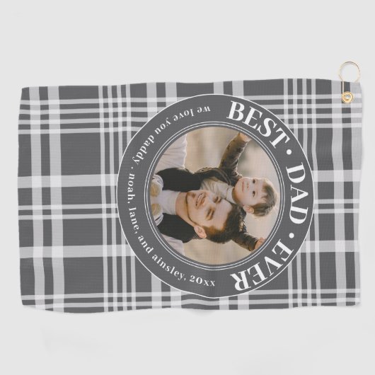 Beste vader ooit Vaderdag speelde aangepaste foto Golfhanddoek (Horizontaal)