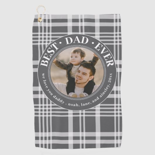 Beste vader ooit Vaderdag speelde aangepaste foto Golfhanddoek (Voorkant)