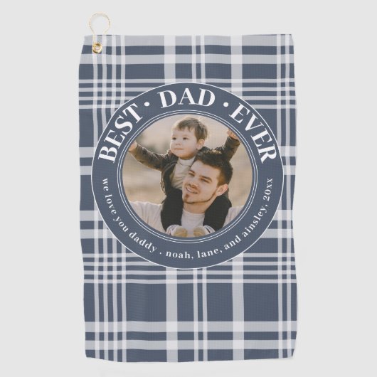 Beste vader ooit Vaderdag speelde aangepaste foto Golfhanddoek (Voorkant)